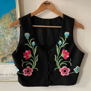 1970s FLORAL BUTTON UP VEST